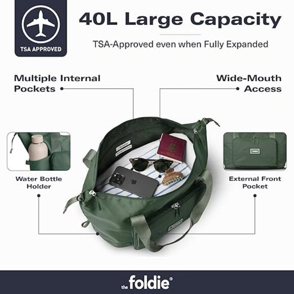 BRAND NEW Foldie Travel Bag- Green - Picture 3 of 3